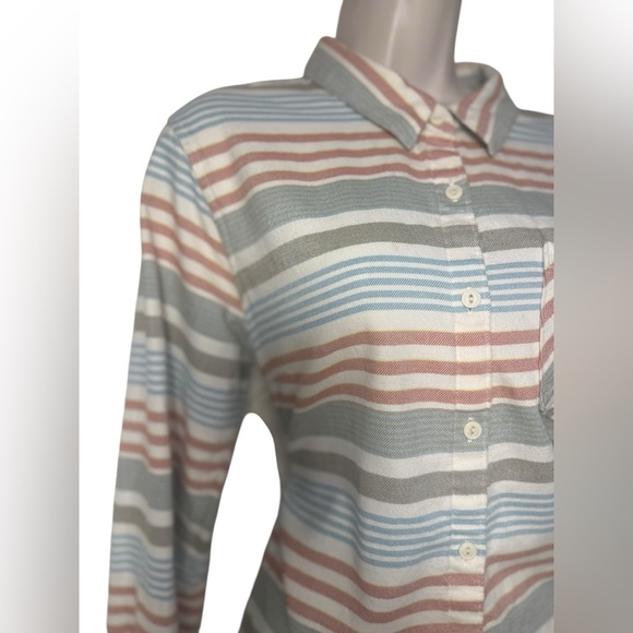 Patagonia Shirt 10 Haywood Flannel Pinyon Stripes Button Up Pocket Long Sleeve - Picture 11 of 15